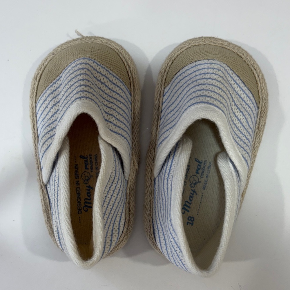 Kids Blue and Beige Moccasins